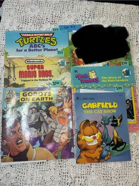 Vintage 1980-1990s Children’s Book Lot:  including TMNT, Mario, GoBots